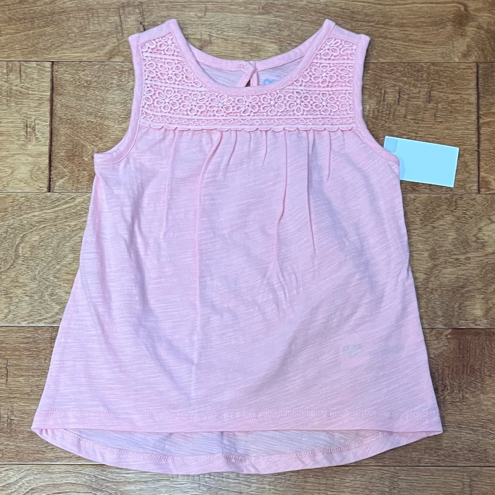 NEW WITH TAGS! OshKosh B’Gosh Flower Lace Tank Top - 4T - Peach